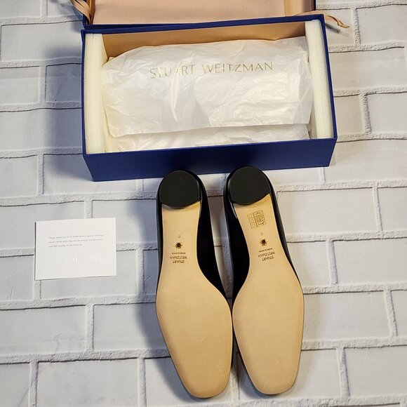 Brand  New Stuart Weitzman Anicia 25 Black Leather Low Pump Size: 39.5 | 9 B - Picture 5 of 13